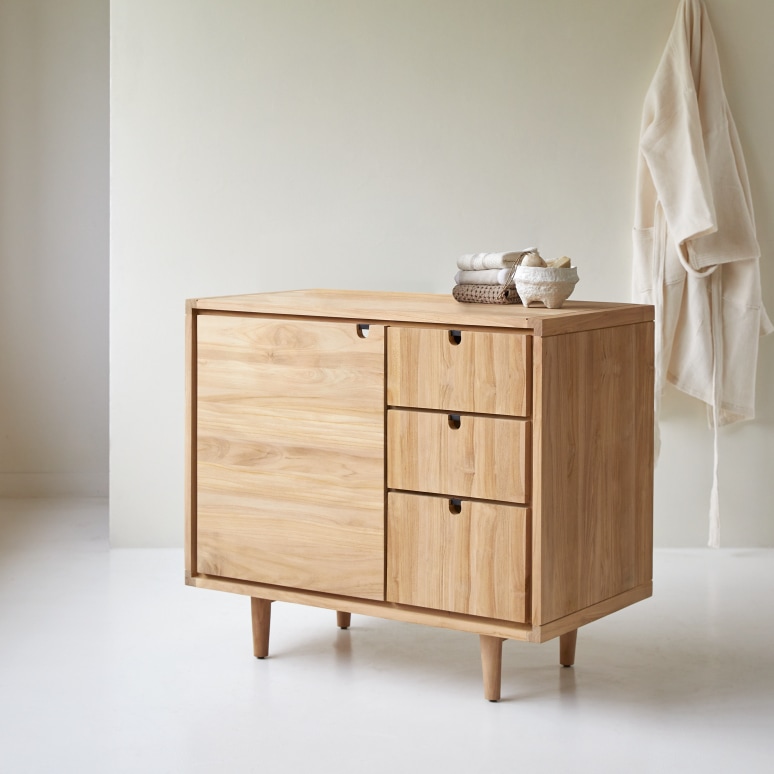 Jonàk - Solid teak storage unit 95 cm