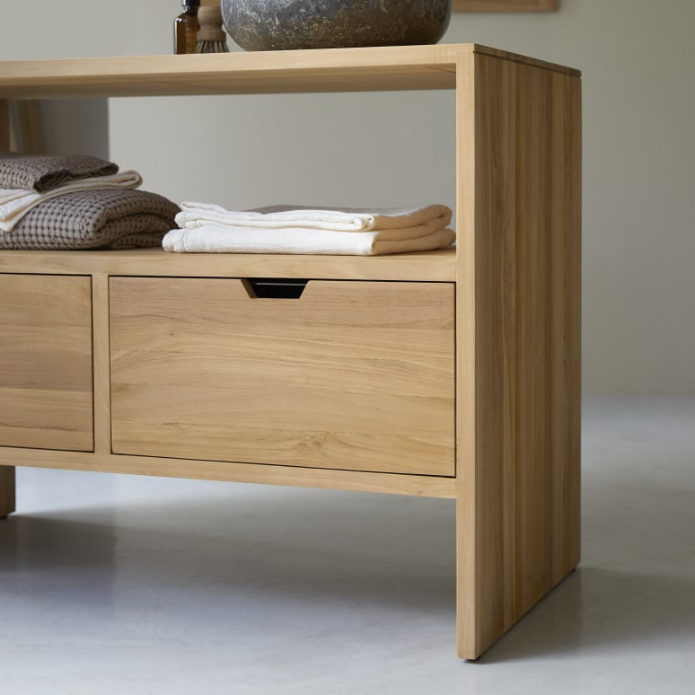 Kwarto - Solid teak storage unit 110 cm