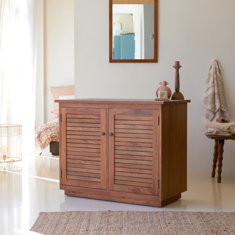 Loggia - Solid acacia storage unit 95 cm
