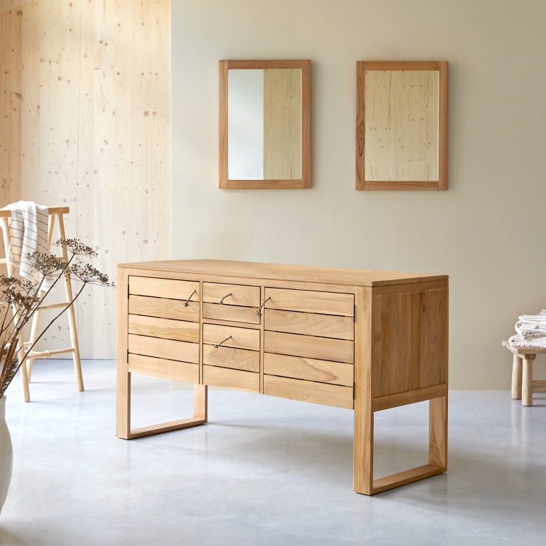 Minimalys - Solid teak storage unit 145 cm