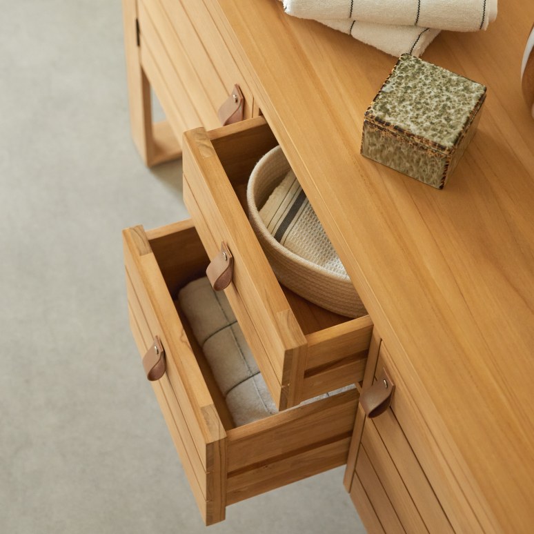 Minimalys - Opbergmeubel in massief teak 145 cm