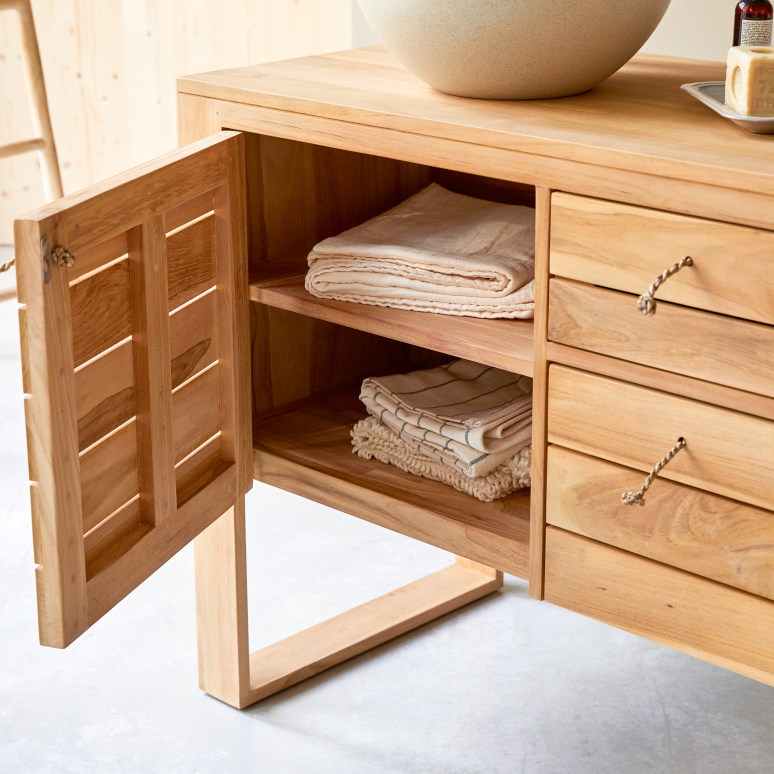 Minimalys - Solid teak storage unit 145 cm