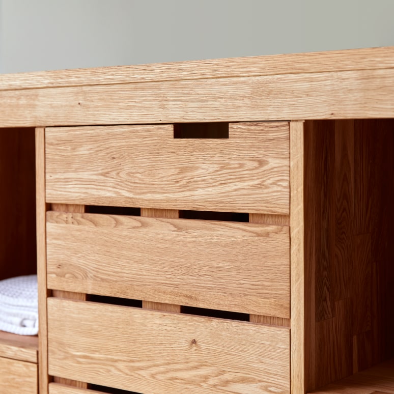 Serena - Mueble de almacenaje de roble macizo 100 cm