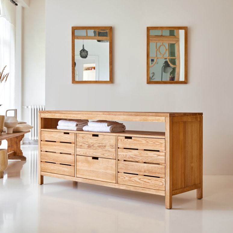 Serena - Solid oak storage unit 165 cm