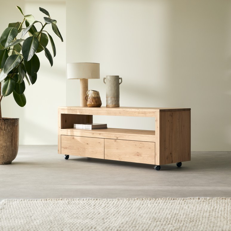 Anoa - Solid oak TV unit 140 cm