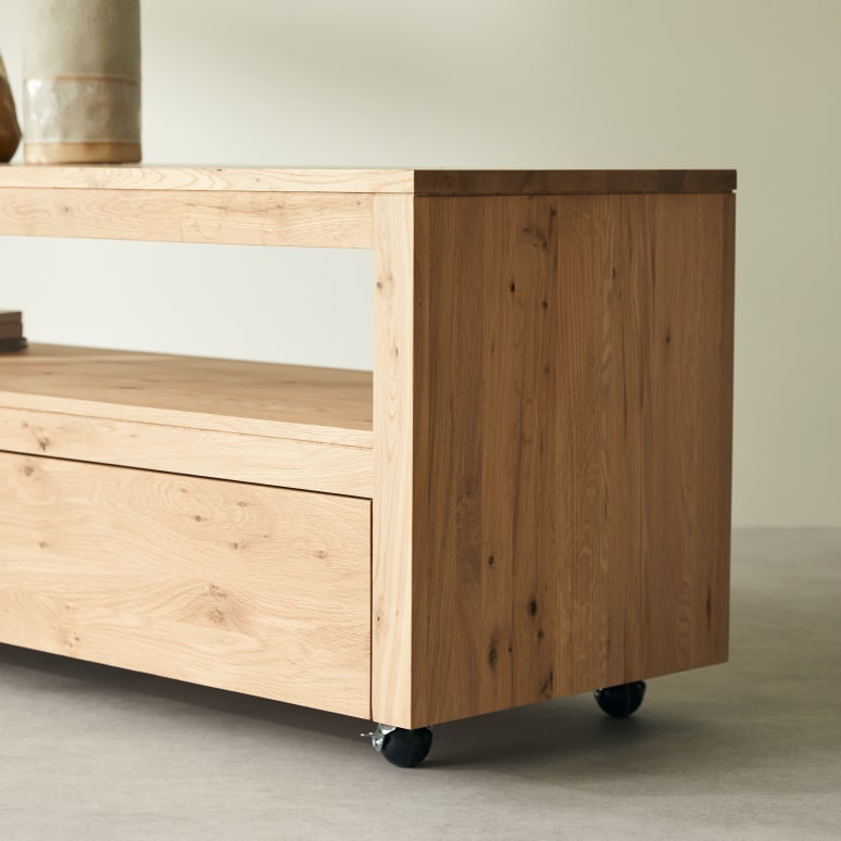 Anoa - Mueble para TV de roble macizo de 140 cm