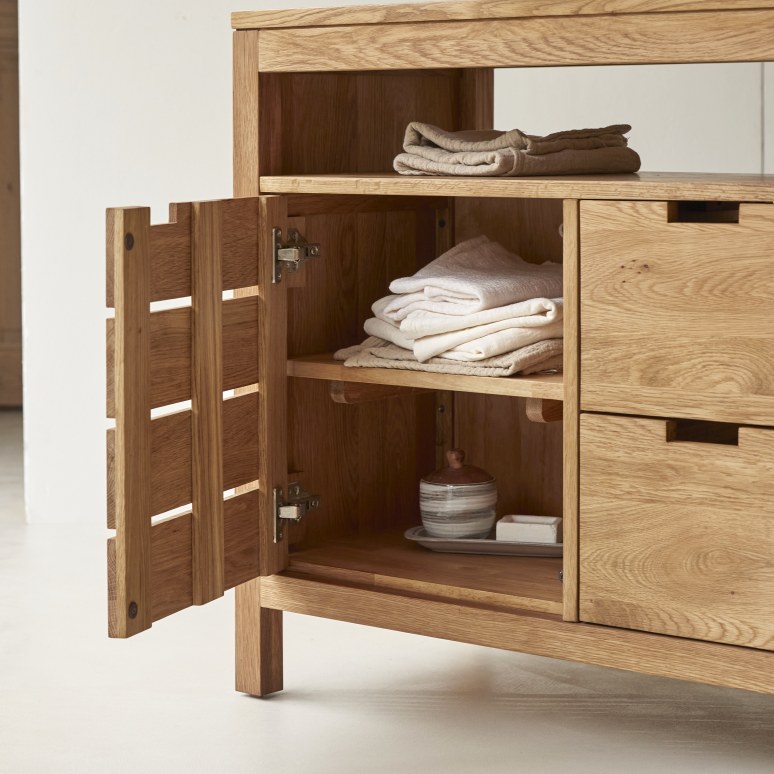 Serena - Mobile contenitore in rovere massello 80 cm