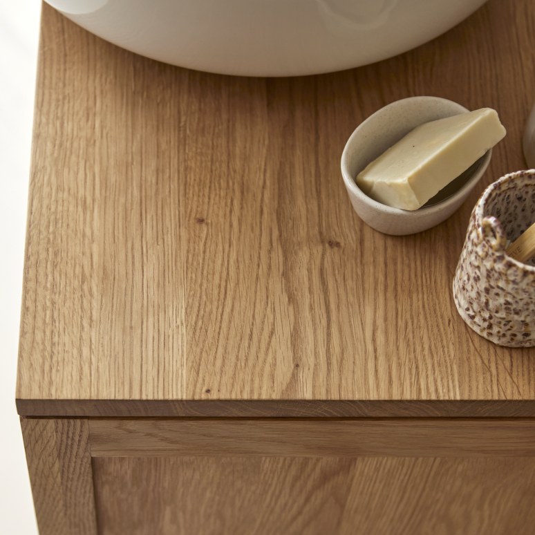 Serena - Mobile contenitore in rovere massello 80 cm