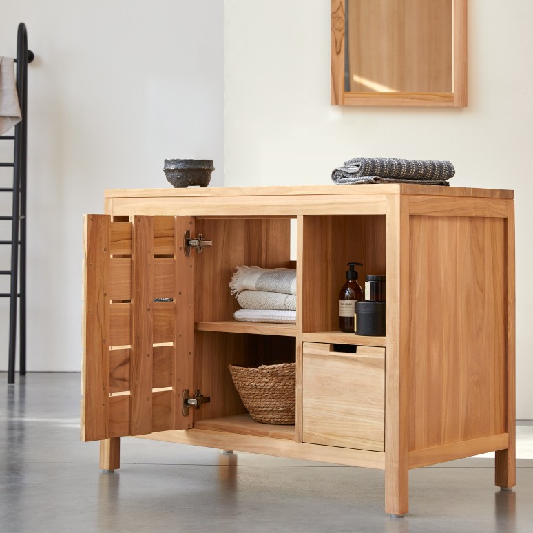 Serena - Mueble de almacenaje de teca maciza 100 cm