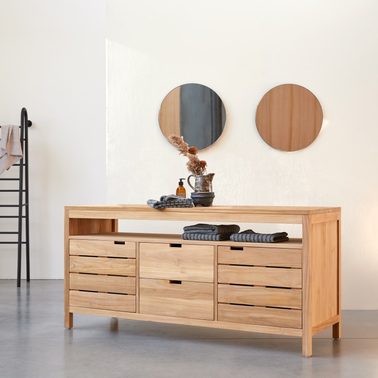 Serena - Mobile contenitore in teak massello 165 cm