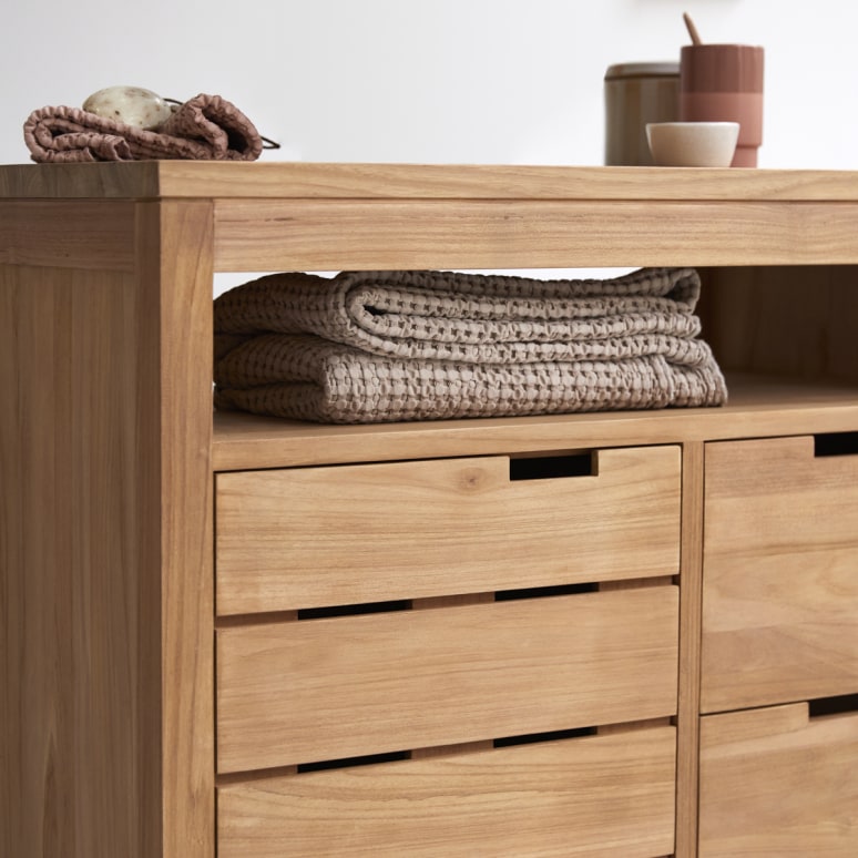 Serena - Meuble de rangement en teck massif 80 cm