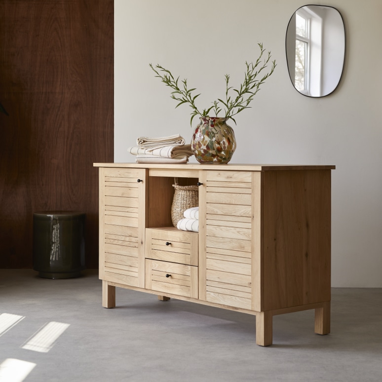 Soho - Meuble de rangement en chêne massif 125 cm