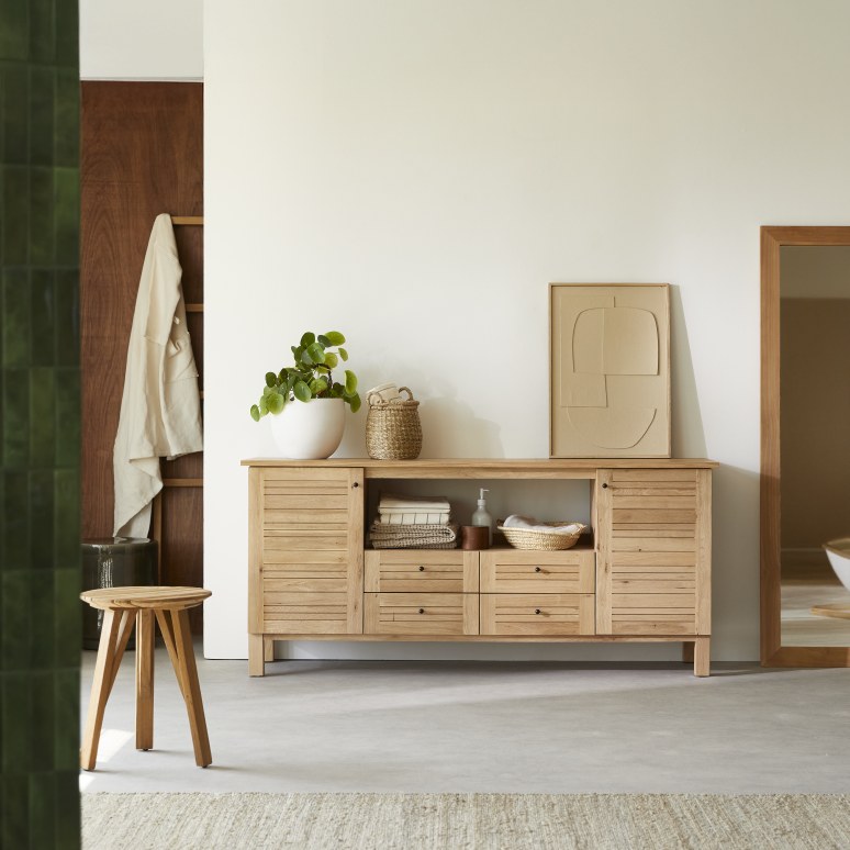 Soho - Mobile contenitore in rovere massello 165 cm