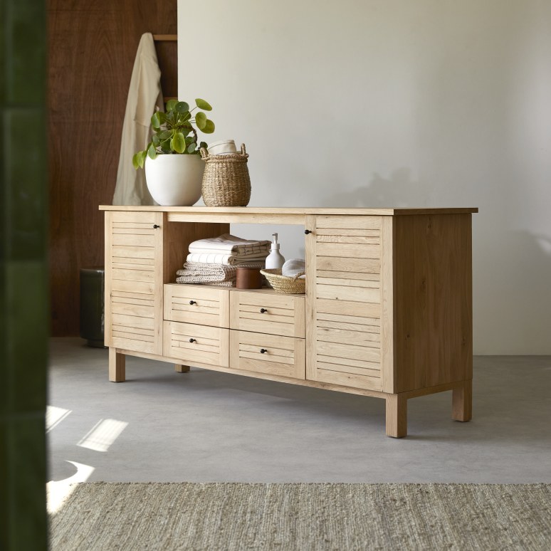 Soho - Storage unit in solid oak - 165 cm