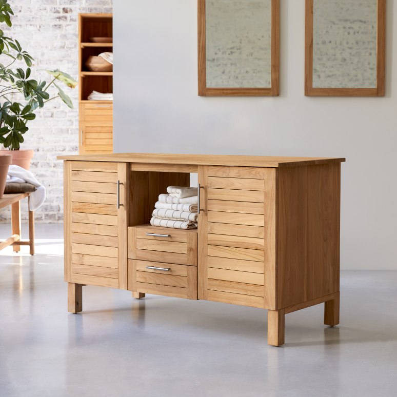 Soho - Mobile contenitore in teak massello 125 cm