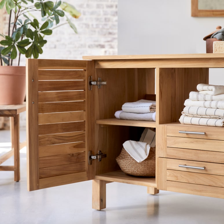 Soho - Mueble de almacenaje de teca maciza 125 cm