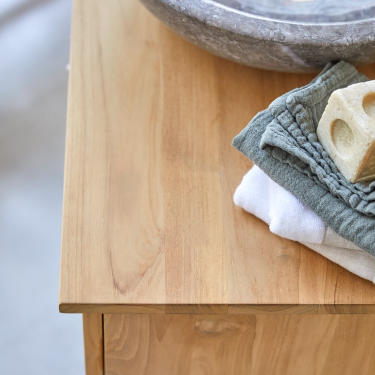 Soho - Meuble de rangement en teck massif 85 cm