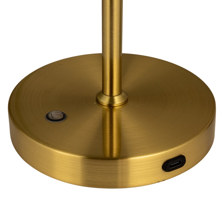 Luke - Metal LED Rechargeable Table Lamp with Touch Sensor, Gold Finish