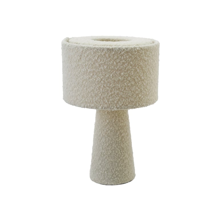 Logan - Fabric and Metal Table Lamp with Inline Switch, White