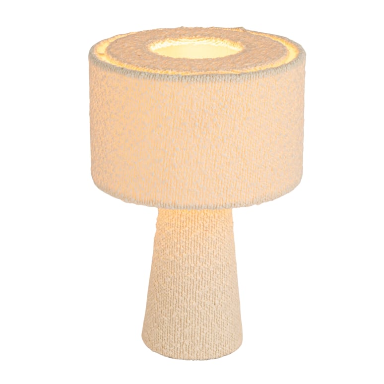 Logan - Fabric and Metal Table Lamp with Inline Switch, White