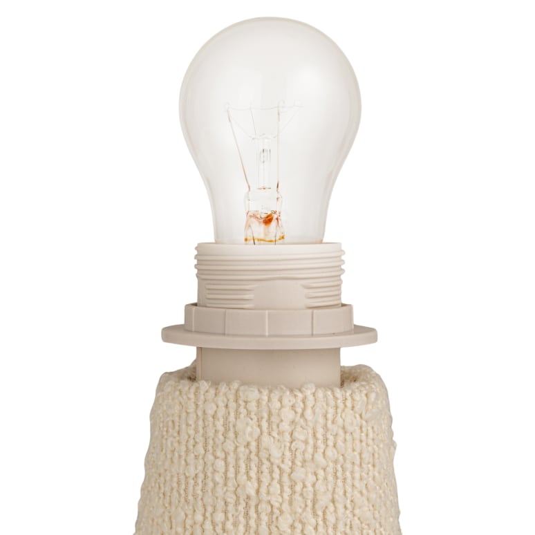 Logan - Fabric and Metal Table Lamp with Inline Switch, White