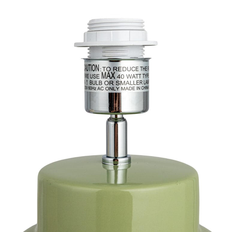 Zack - Stoneware Table Lamp with Linen Shade, Green