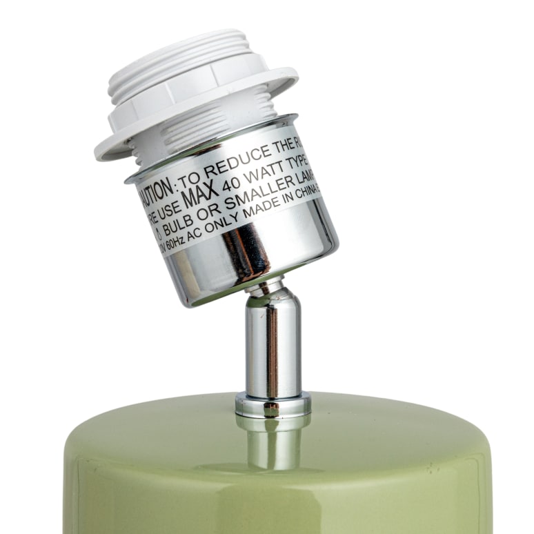 Zack - Stoneware Table Lamp with Linen Shade, Green