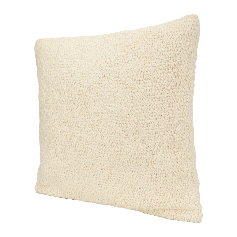 Daniel - Soft Woven Cotton Bouclé Square Pillow, Cream