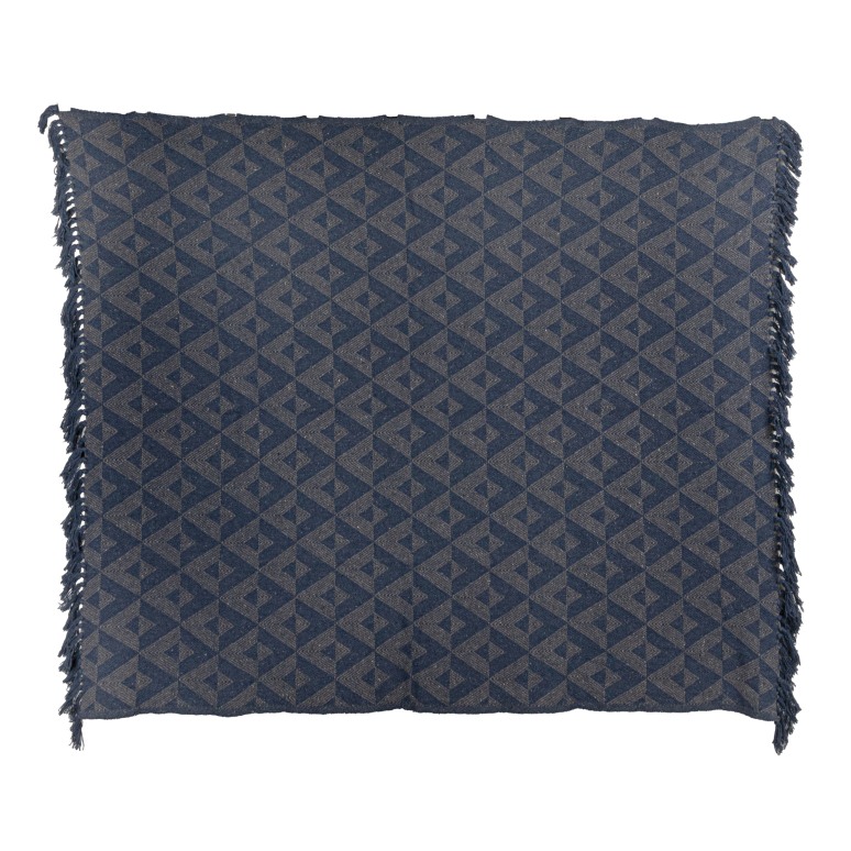 Sky - Azure Triad Cotton Blend Throw, Blue