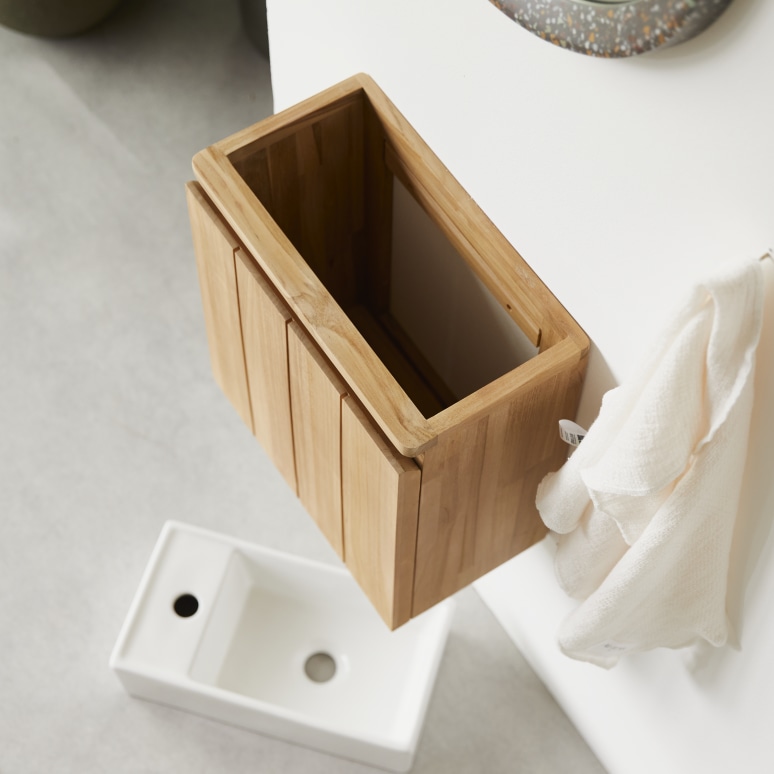 Jill - Solid teak and ceramic basin unit