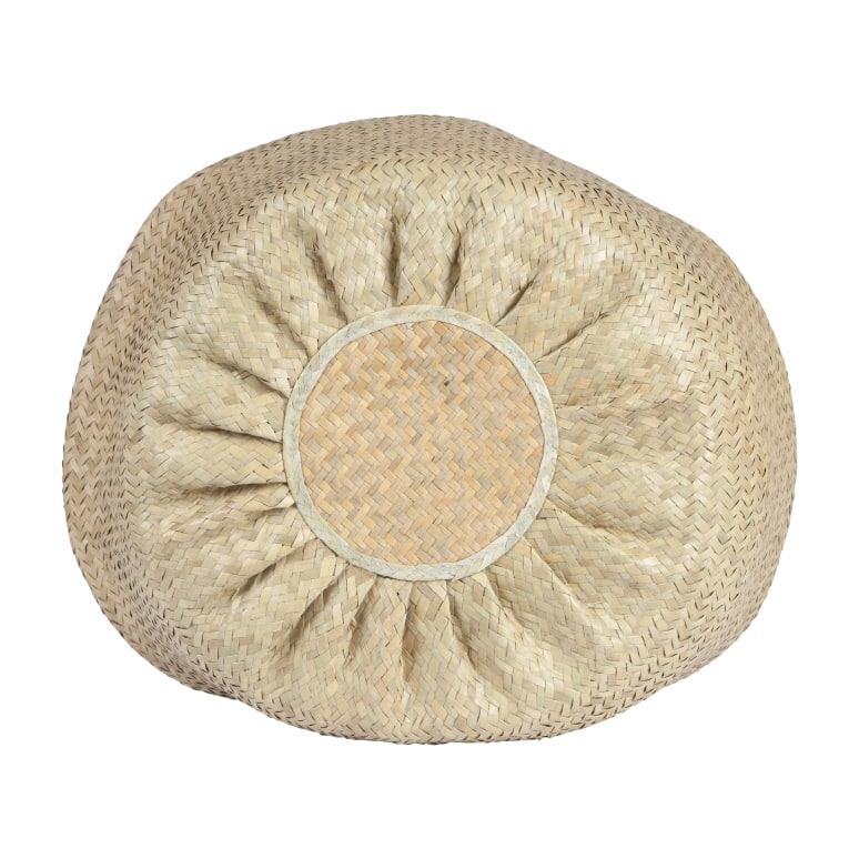 Anya - Handwoven Seagrass Basket Storage with Handles and Zig-zag Design, Natural