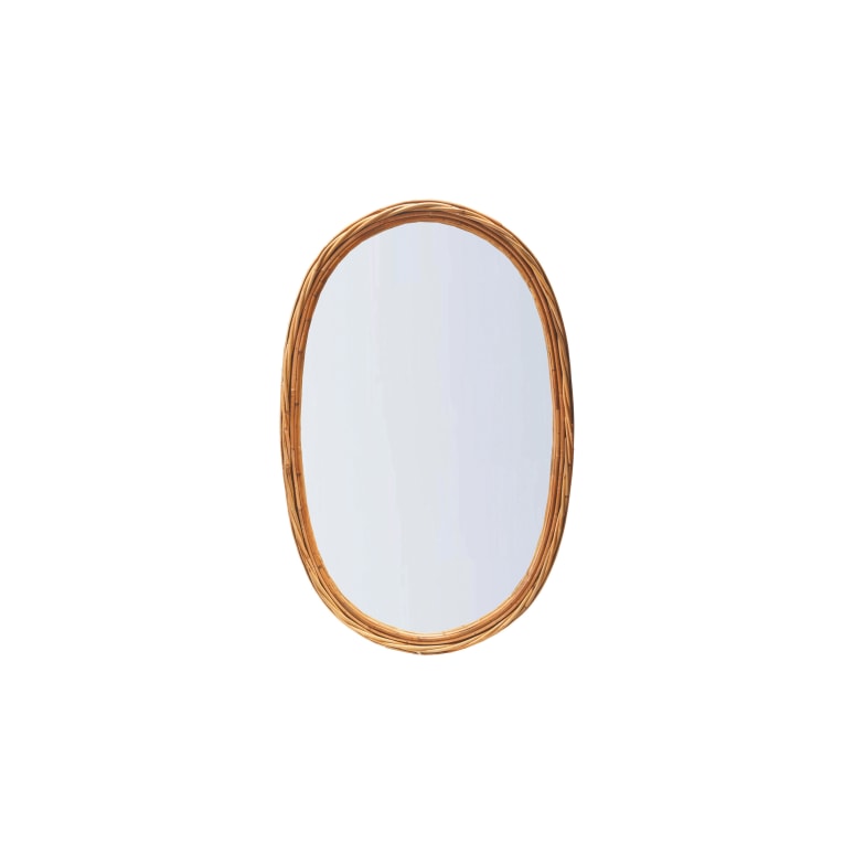 Wyatt - Wall Mirror with Rattan Wrapped Frame, Natural