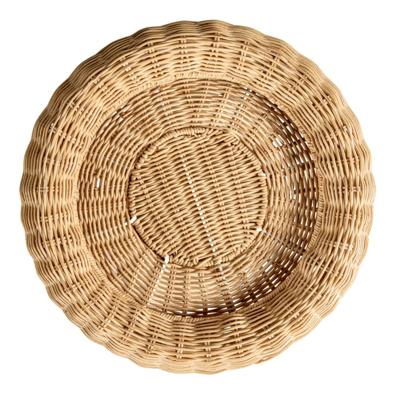 Henry - Round Hand-Woven Rattan Pedestal Bowl, Natural