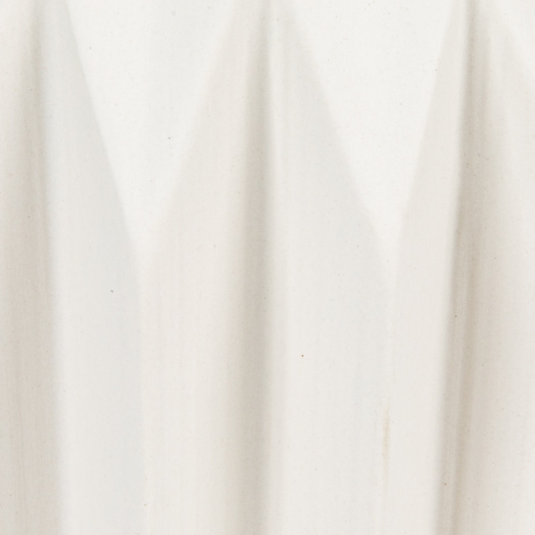 Tim - Round Stoneware Fluted Planter, Matte White