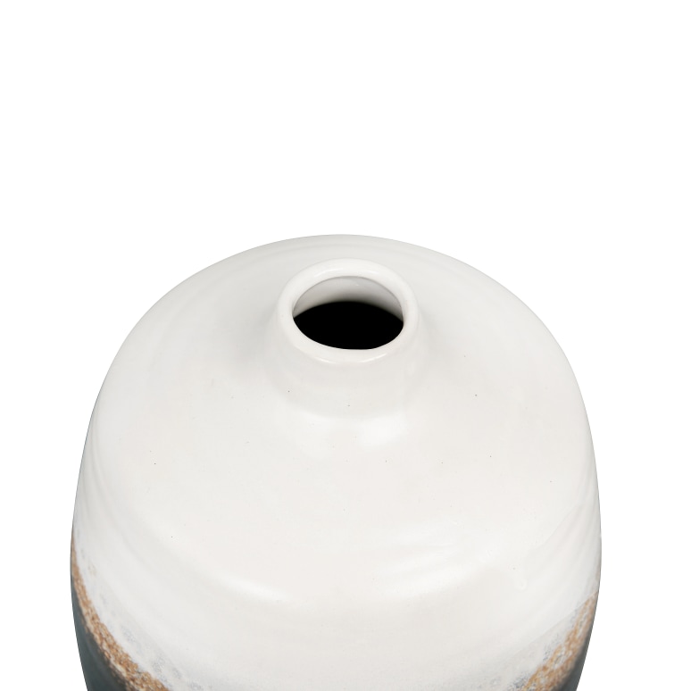 Lillian - Ombré Ceramic Vase with Reactive Glaze, Black and White