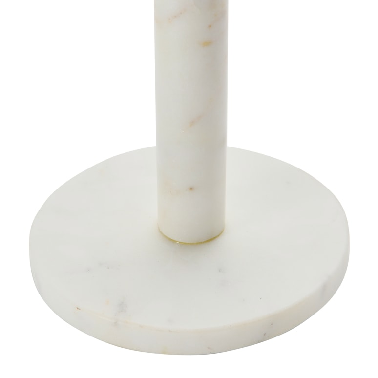 Nico - Modern Marble Paper Towel Holder with Brass Accent Band, White