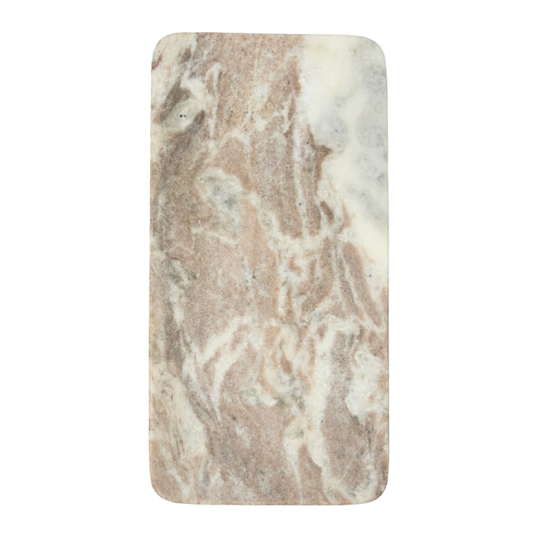 Lily - Marble Food Serving Tray, Beige and White