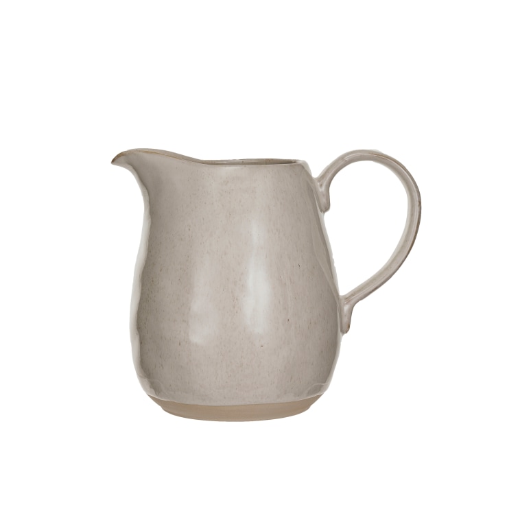 Mika - Stoneware Pitcher with Reactive Glaze and Speckles, Cream