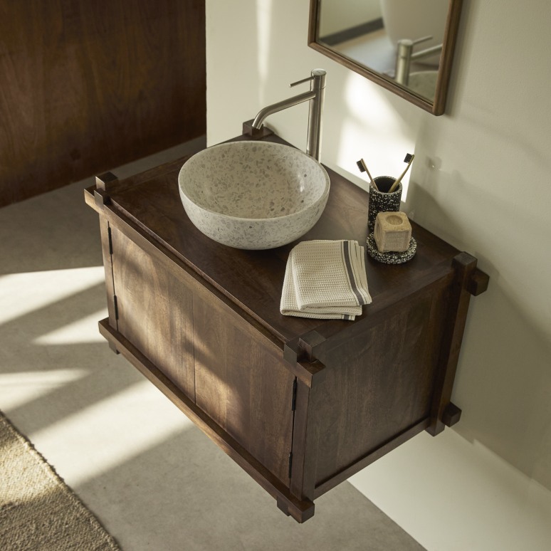 Arko - Mobile sotto lavabo in mango massello 80 cm