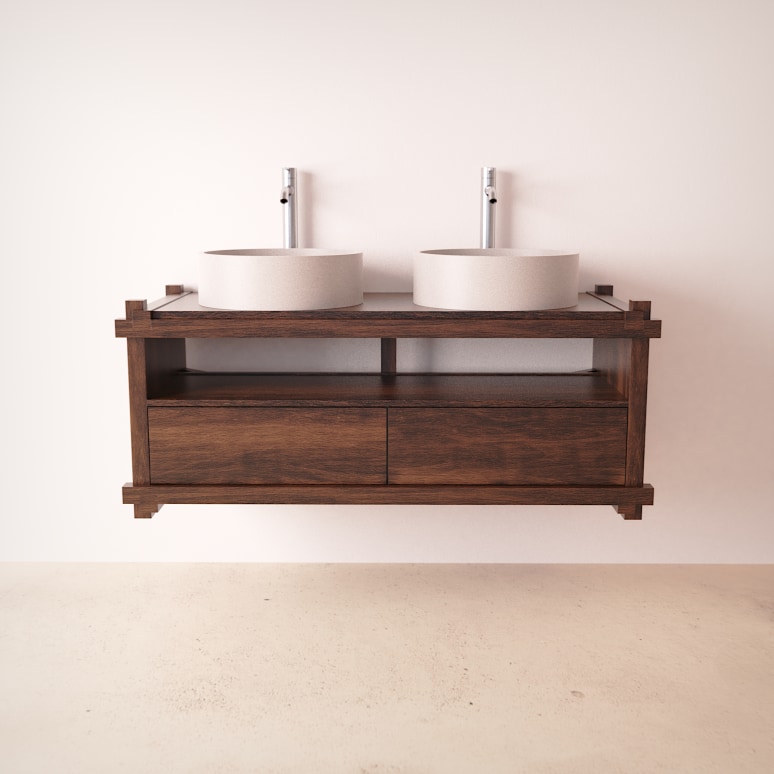 Arko - Mueble para lavabo de madera maciza de mango 120 cm