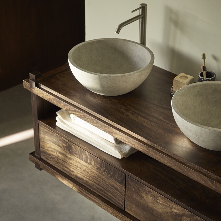 Arko - Mobile sotto lavabo in mango massello 120 cm