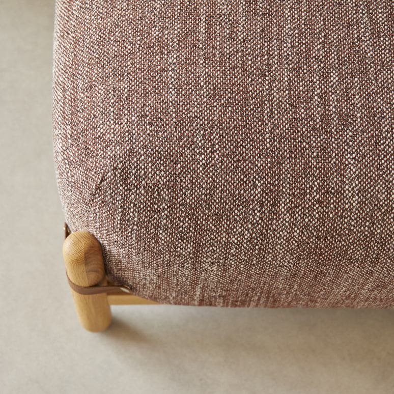 Sam - Fauteuil en chêne massif et tissu chiné