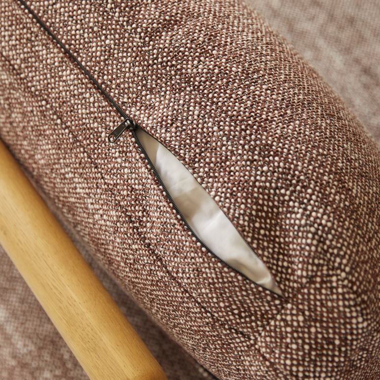 Sam - Poltrona in rovere massello e tessuto screziato