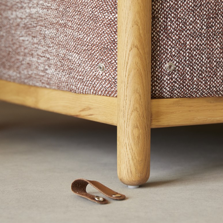 Sam - Sillón de roble macizo y tela jaspeada