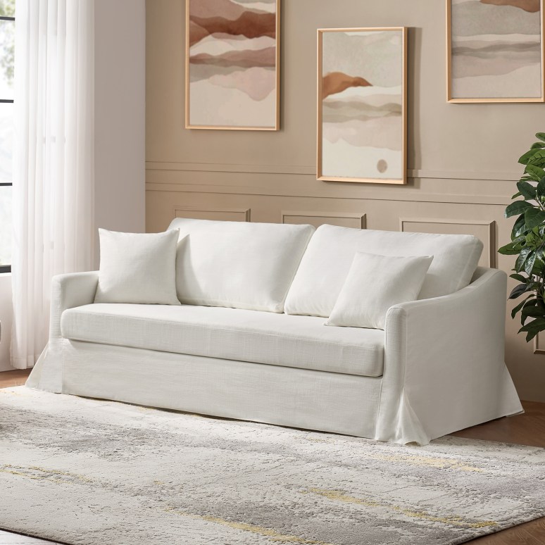 Orson - Sofa Slipcovered Fabric Sofa with Reversible Cushions