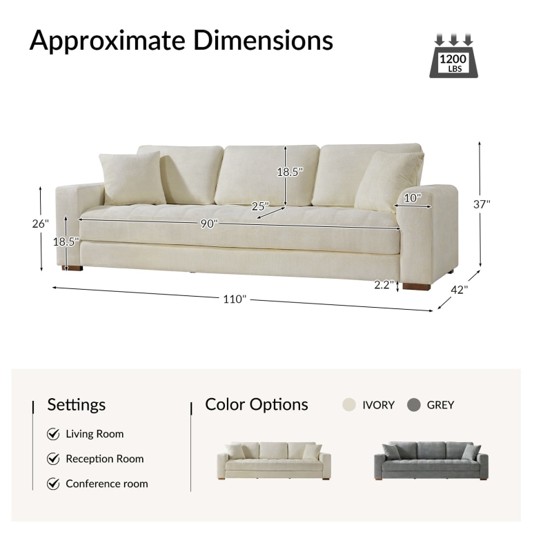 Phoenix - Sofa 4-Seater in Chenille with Feather Blend Cushions