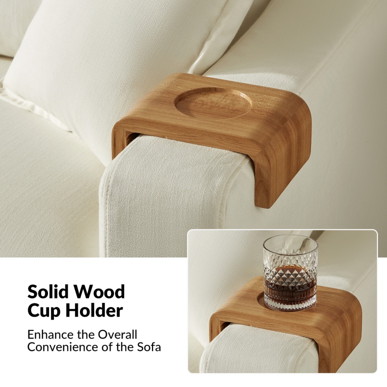 Oakley - Sofa Extra-Large Slipcovered Fabric Sofa with Wood Details