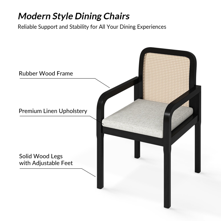 Kate - Chairs Rattan & Wood Dining Chairs (Set of 2)