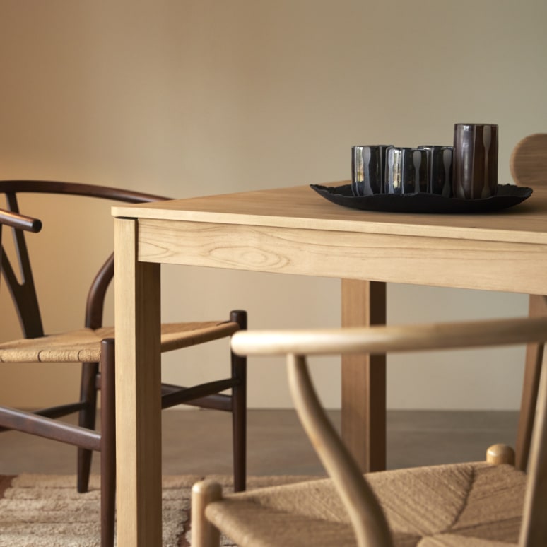 Léon - Uitschuifbare massief teakhouten tafel voor 8-10 personen.