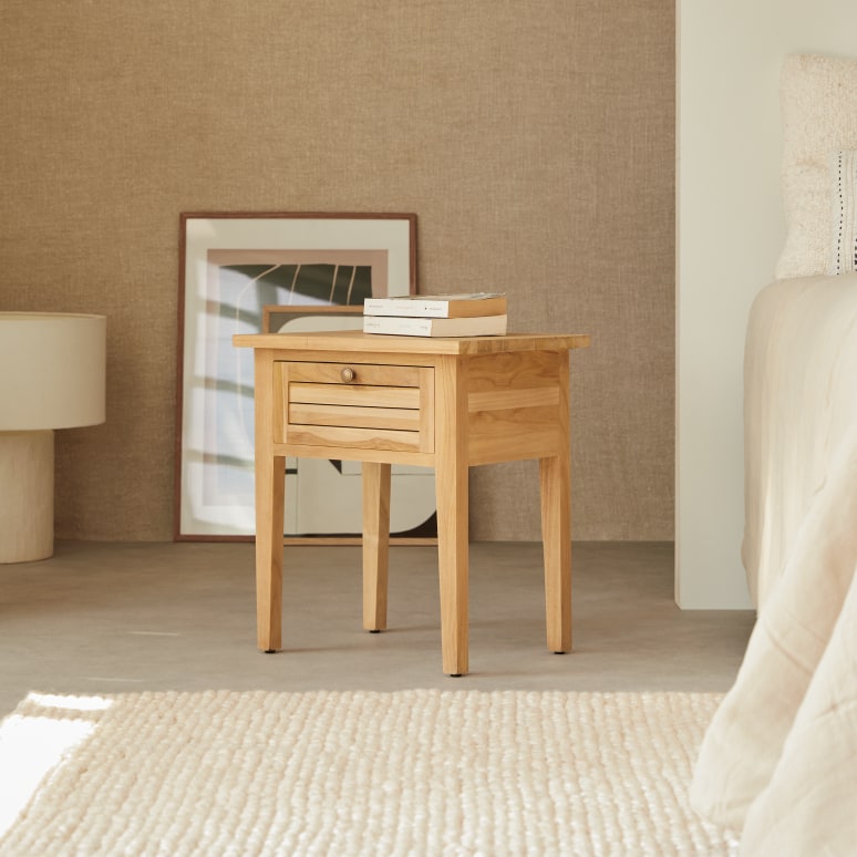 Suzette -  Solid teak bedside table